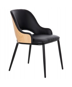 ΚΑΡΕΚΛΑ DELF HM9617.01 PU ΜΑΥΡΟ-ΜΑΥΡΑ ΜΕΤΑΛ. ΠΟΔΙΑ-ΞΥΛΙΝΗ ΠΛΑΤΗ ΦΥΣΙΚΟ 48x55x76Υεκ.