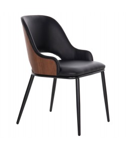 ΚΑΡΕΚΛΑ DELF HM9617.03 PU ΜΑΥΡΟ-ΜΑΥΡΑ ΜΕΤΑΛ. ΠΟΔΙΑ-ΞΥΛΙΝΗ ΠΛΑΤΗ ΚΑΡΥΔΙ 48x55x76Υεκ.