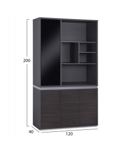 ΒΙΒΛΙΟΘΗΚΗ ΓΡΑΦΕΙΟΥ ΕΠΑΓΓΕΛΜΑΤΙΚΗ ROSEWOOD HM2091L 120Χ40Χ200Υ εκ.