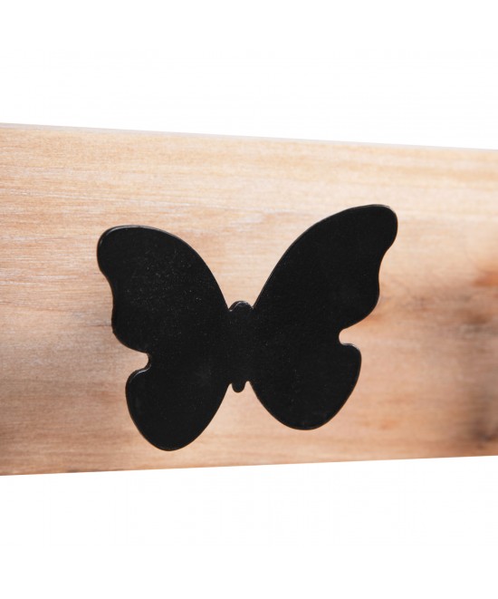 ΚΑΘΡΕΠΤΗΣ ΤΟΙΧΟΥ ΣΤΡΟΓΓΥΛΟΣ SCUTTLE HM4222 FIR WOOD&MDF-BLACK METAL 80x6,5x30,5Υεκ.