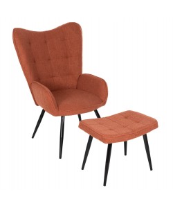 ΠΟΛΥΘΡΟΝΑ CRAWLEY ΜΕ ΥΠΟΠΟΔΙΟ HM8918.22 ΥΦΑΣΜΑ ΜΠΟΥΚΛΕ ΠΟΡΤΟΚΑΛΙ 70x74x105Υεκ.