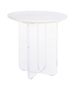 ΤΡΑΠΕΖΙ ΣΑΛΟΝΙΟΥ ACRYLON HM9779.01 HPL ΛΕΥΚΟ ΜΑΡΜΑΡΟ-ΑΚΡΥΛΙΚΟ ΠΟΔΙ Φ40x41Υεκ.