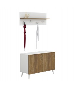 ΕΠΙΠΛΟ ΕΙΣΟΔΟΥ DELPHINE HM8876.11 ΜΕΛΑΜΙΝΗ ΣΕ ΦΥΣΙΚΟ-ΛΕΥΚΟ 80x31,3x41,5Yεκ