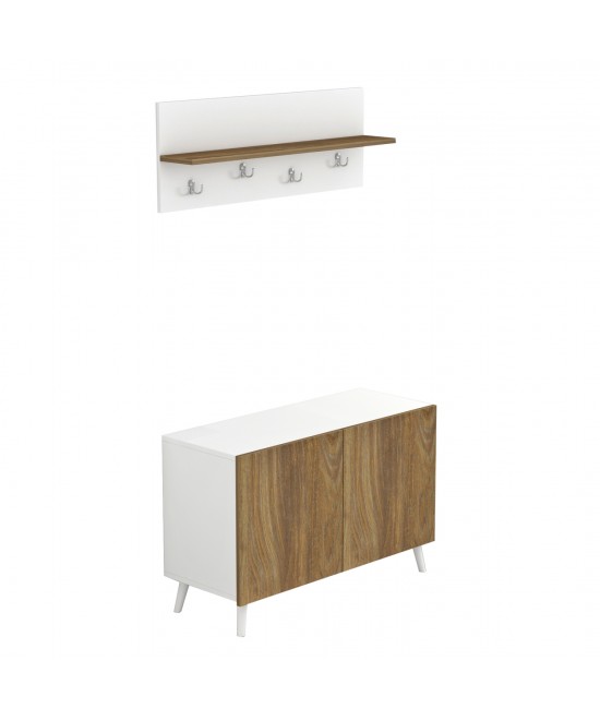 ΕΠΙΠΛΟ ΕΙΣΟΔΟΥ DELPHINE HM8876.11 ΜΕΛΑΜΙΝΗ ΣΕ ΦΥΣΙΚΟ-ΛΕΥΚΟ 80x31,3x41,5Yεκ