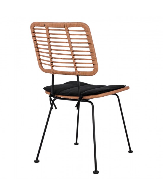 ΚΑΡΕΚΛΑ ΕΞ.ΧΩΡΟΥ ALLEGRA HM5454.11 ΜΕΤΑΛΛΟ&ΜΑΞΙΛΑΡΙ ΜΑΥΡΟ-ΜΠΕΖ WICKER 50,5x49,5x88Υεκ