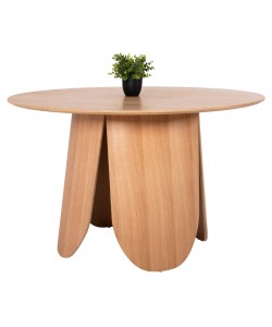 ΤΡΑΠΕΖΙ ΣΤΡΟΓΓΥΛΟ DENTY HM9612.01 MDF ΜΕ ΚΑΠΛΑΜΑ ΔΡΥΟΣ-ΧΡΩΜΑ ΔΡΥΟΣ Φ120x75Υεκ.