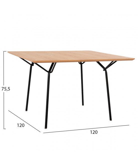ΤΡΑΠΕΖΙ ΤΡΑΠΕΖΑΡΙΑΣ TRENK HM9614.01 MDF ΜΕ ΚΑΠΛΑΜΑ ΔΡΥΟΣ ΦΥΣΙΚΟ-ΜΑΥΡΟ ΜΕΤΑΛΛΟ 120x120x75Υεκ. ΤΡΑΠΕΖΙ ΤΡΑΠΕΖΑΡΙΑΣ TRENK HM9614.01 MDF ΜΕ ΚΑΠΛΑΜΑ ΔΡΥΟΣ ΦΥΣΙΚΟ-ΜΑΥΡΟ ΜΕΤΑΛΛΟ 120x120x75Υεκ.