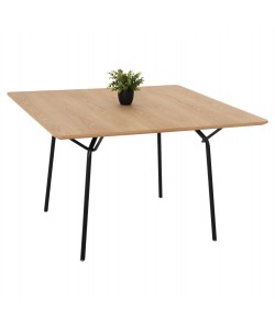 ΤΡΑΠΕΖΙ ΤΡΑΠΕΖΑΡΙΑΣ TRENK HM9614.01 MDF ΜΕ ΚΑΠΛΑΜΑ ΔΡΥΟΣ ΦΥΣΙΚΟ-ΜΑΥΡΟ ΜΕΤΑΛΛΟ 120x120x75Υεκ.