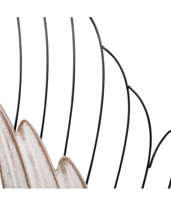 ΔΙΑΚΟΣΜΗΤΙΚΟ ΤΟΙΧΟΥ ΣΕΤ 2ΤΜΧ ΦΤΕΡΑ HM4223 MDF ΣΕ ΛΕΥΚΟ-ΜΑΥΡΟ ΜΕΤΑΛΛΟ 39x1,5x92Υ εκ.