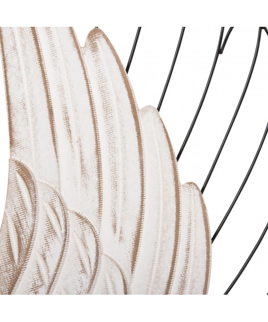 ΔΙΑΚΟΣΜΗΤΙΚΟ ΤΟΙΧΟΥ ΣΕΤ 2ΤΜΧ ΦΤΕΡΑ HM4223 MDF ΣΕ ΛΕΥΚΟ-ΜΑΥΡΟ ΜΕΤΑΛΛΟ 39x1,5x92Υ εκ.