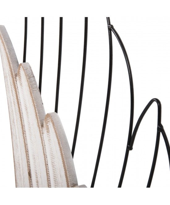 ΔΙΑΚΟΣΜΗΤΙΚΟ ΤΟΙΧΟΥ ΣΕΤ 2ΤΜΧ ΦΤΕΡΑ HM4223 MDF ΣΕ ΛΕΥΚΟ-ΜΑΥΡΟ ΜΕΤΑΛΛΟ 39x1,5x92Υ εκ.