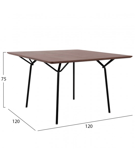 ΤΡΑΠΕΖΙ ΤΡΑΠΕΖΑΡΙΑΣ TRENK HM9614.02 MDF ΜΕ ΚΑΠΛΑΜΑ ΔΡΥΟΣ ΚΑΡΥΔΙ-ΜΑΥΡΟ ΜΕΤΑΛΛΟ 120x120x75Υεκ. ΤΡΑΠΕΖΙ ΤΡΑΠΕΖΑΡΙΑΣ TRENK HM9614.02 MDF ΜΕ ΚΑΠΛΑΜΑ ΔΡΥΟΣ ΚΑΡΥΔΙ-ΜΑΥΡΟ ΜΕΤΑΛΛΟ 120x120x75Υεκ.