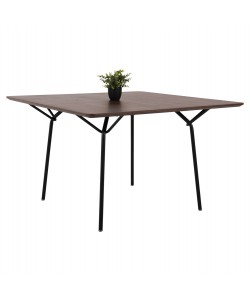 ΤΡΑΠΕΖΙ ΤΡΑΠΕΖΑΡΙΑΣ TRENK HM9614.02 MDF ΜΕ ΚΑΠΛΑΜΑ ΔΡΥΟΣ ΚΑΡΥΔΙ-ΜΑΥΡΟ ΜΕΤΑΛΛΟ 120x120x75Υεκ.