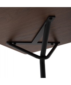 ΤΡΑΠΕΖΙ ΤΡΑΠΕΖΑΡΙΑΣ TRENK HM9614.02 MDF ΜΕ ΚΑΠΛΑΜΑ ΔΡΥΟΣ ΚΑΡΥΔΙ-ΜΑΥΡΟ ΜΕΤΑΛΛΟ 120x120x75Υεκ.