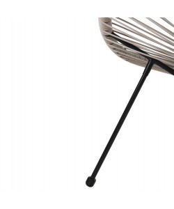 ΠΟΛΥΘΡΟΝΑ HM5872.03 ΤΥΠΟΥ ΦΩΛΙΑ ΜΕΤΑΛ. ACAPULCO ΜΑΥΡΗ-ΕΚΡΟΥ ΣΥΝΘ. RATTAN 71x72x80Υεκ