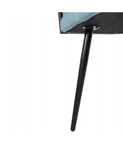 ΠΟΛΥΘΡΟΝΑΚΙ LUANDA HM8741.05 ΤΙΡΚΟΥΑΖ ΒΕΛΟΥΔΟ-ΜΑΥΡΑ ΜΕΤΑΛΛΙΚΑ ΠΟΔΙΑ 62x54x79Υεκ.