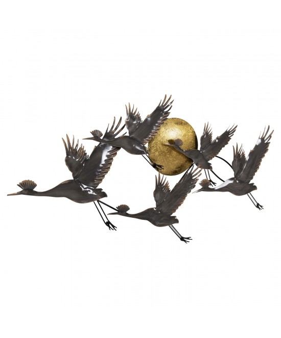 ΔΙΑΚΟΣΜΗΤΙΚΟ ΤΟΙΧΟΥ ΜΕΤΑΛΛΙΚΟ HM4208 ΠΟΥΛΙΑ ΣΕ ΓΚΡΙ-ΧΡΥΣΟ 90x46Υ εκ.