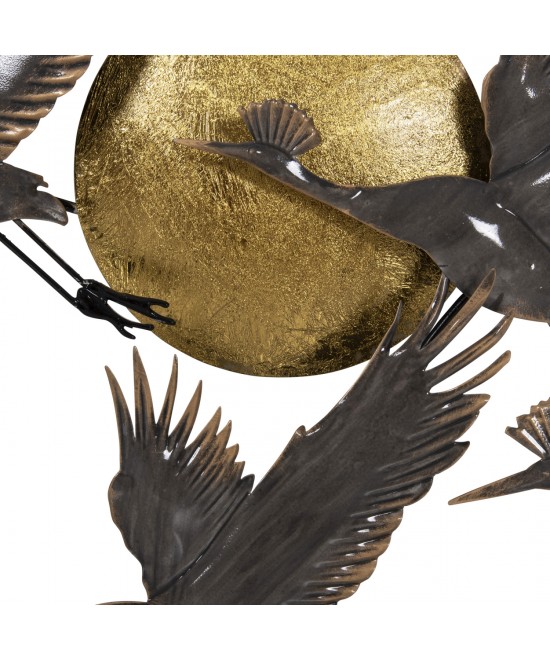 ΔΙΑΚΟΣΜΗΤΙΚΟ ΤΟΙΧΟΥ ΜΕΤΑΛΛΙΚΟ HM4208 ΠΟΥΛΙΑ ΣΕ ΓΚΡΙ-ΧΡΥΣΟ 90x46Υ εκ.