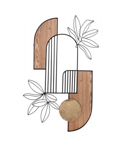 ΔΙΑΚΟΣΜΗΤΙΚΟ ΤΟΙΧΟΥ HM4218 ΞΥΛΟ ΣΕ ΦΥΣΙΚΟ-ΜΑΥΡΟ ΜΕΤΑΛΛΟ 66x100Υ εκ.