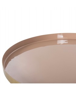 ΤΡΑΠΕΖΙ ΒΟΗΘΗΤΙΚΟ ΣΤΡΟΓΓΥΛΟ UTRI HM4384.10 ΜΕΤΑΛΛΟ ΣΕ ΣΟΜΟΝ-ΜΠΕΖ Φ35,5x44,5Υ εκ.