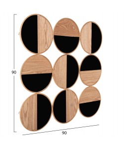 ΔΙΑΚΟΣΜΗΤΙΚΟ ΤΟΙΧΟΥ HM4197 ΜΕΤΑΛΛΟ ΣΕ ΧΡΥΣΟ-MDF ΣΕ ΦΥΣΙΚΟ-ΜΑΥΡΟ 90x90 εκ.