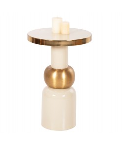 ΒΟΗΘΗΤΙΚΟ ΤΡΑΠΕΖΑΚΙ AMBUR HM4238.03 ΜΕΤΑΛΛΟ ΣΕ ΕΚΡΟΥ-ΧΡΥΣΟ Φ40,5x62Υ εκ.