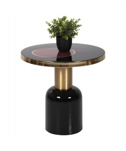 ΒΟΗΘΗΤΙΚΟ ΤΡΑΠΕΖΑΚΙ ERODE HM4248.01 ΜΕΤΑΛΛΟ ΜΑΥΡΟ-ΧΡΥΣΟ-ΚΕΡΑΣΙ Φ50,5x50Υ εκ.