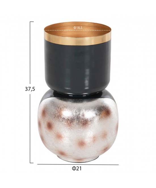 ΕΠΙΤΡΑΠΕΖΙΟ ΔΙΑΚΟΣΜΗΤΙΚΟ BAZO LINGON HM4233.05 ΜΕΤΑΛΛΟ ΜΠΛΕ ΑΝΘΡΑΚΙ-ΑΣΗΜΙ Φ21x37,5Υ