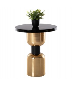 ΒΟΗΘΗΤΙΚΟ ΤΡΑΠΕΖΑΚΙ SURAT HM4236.04 ΜΕΤΑΛΛΟ ΣΕ ΜΑΥΡΟ-ΧΡΥΣΟ Φ50,5x59,5Υ εκ.