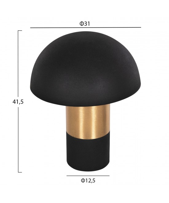 ΕΠΙΤΡΑΠΕΖΙΟ ΦΩΤΙΣΤΙΚΟ PUNE HM4253.04 ΜΕΤΑΛΛΟ ΣΕ ΜΑΥΡΟ-ΧΡΥΣΟ Φ31x41,5Υ εκ.