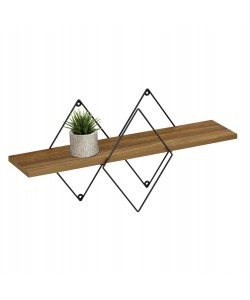 ΕΠΙΤΟΙΧΙΟ ΡΑΦΙ CHANTRIA HM8934.11 ΜΕΛΑΜΙΝΗ ΣΕ ΟΑΚ ΧΡΩΜΑ-ΜΕΤΑΛΛΟ ΜΑΥΡΟ 60x14x36Υεκ.