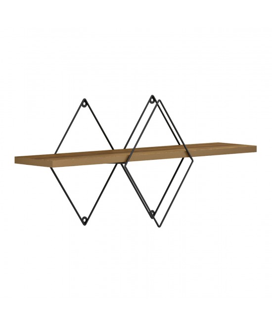 ΕΠΙΤΟΙΧΙΟ ΡΑΦΙ CHANTRIA HM8934.11 ΜΕΛΑΜΙΝΗ ΣΕ ΟΑΚ ΧΡΩΜΑ-ΜΕΤΑΛΛΟ ΜΑΥΡΟ 60x14x36Υεκ.