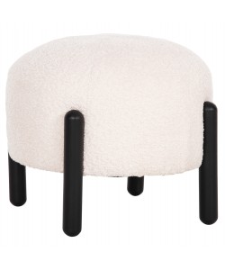 ΣΚΑΜΠΟ EWAN ΣΤΡΟΓΓΥΛΟ HM9596.06 ΕΚΡΟΥ ΜΠΟΥΚΛΕ ΥΦΑΣΜΑ-ΜΑΥΡΑ ΜΕΤΑΛΛΙΚΑ ΠΟΔΙΑ Φ45x36Υεκ.