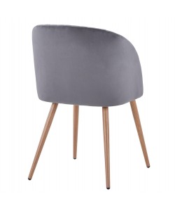 ΠΟΛΥΘΡΟΝΑΚΙ LEAH HM8543.01 ΜΕ ΒΕΛΟΥΔΟ ΓΚΡΙ ΚΑΙ ΜΕΤΑΛΛΙΚΑ ΠΟΔΙΑ  51x58x81Υ εκ.