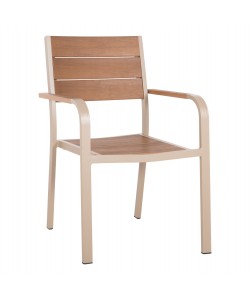 ΠΟΛΥΘΡΟΝΑ ΑΛΟΥΜΙΝΙΟΥ SAGA HM5127.04 ΣΑΜΠΑΝΙ ΜΕ POLYWOOD 55x52x86Yεκ.