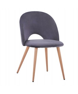 ΚΑΡΕΚΛΑ SADIE ΒΕΛΟΥΔΟ ΓΚΡΙ ΚΑΙ ΜΕΤΑΛΛΙΚΑ ΠΟΔΙΑ HM8544.01 52x49,5x77Υ εκ.