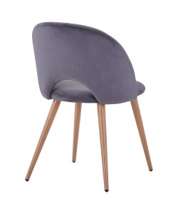 ΚΑΡΕΚΛΑ SADIE ΒΕΛΟΥΔΟ ΓΚΡΙ ΚΑΙ ΜΕΤΑΛΛΙΚΑ ΠΟΔΙΑ HM8544.01 52x49,5x77Υ εκ.