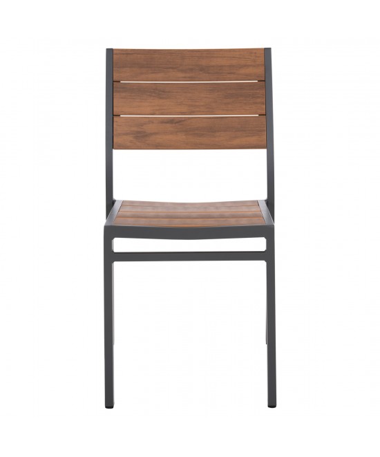 ΚΑΡΕΚΛΑ ΑΛΟΥΜΙΝΙΟΥ SAGA HM6063.02 ΣΚΟΥΡΟ ΓΚΡΙ ΜΕ POLYWOOD 46x52x86Υεκ.