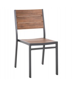 ΚΑΡΕΚΛΑ ΑΛΟΥΜΙΝΙΟΥ SAGA HM6063.02 ΣΚΟΥΡΟ ΓΚΡΙ ΜΕ POLYWOOD 46x52x86Υεκ.