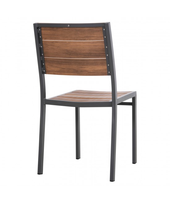 ΚΑΡΕΚΛΑ ΑΛΟΥΜΙΝΙΟΥ SAGA HM6063.02 ΣΚΟΥΡΟ ΓΚΡΙ ΜΕ POLYWOOD 46x52x86Υεκ.