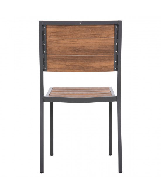 ΚΑΡΕΚΛΑ ΑΛΟΥΜΙΝΙΟΥ SAGA HM6063.02 ΣΚΟΥΡΟ ΓΚΡΙ ΜΕ POLYWOOD 46x52x86Υεκ.