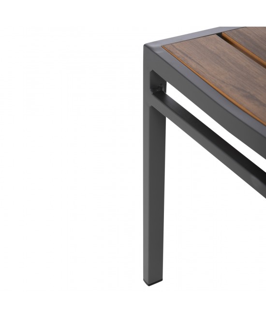ΚΑΡΕΚΛΑ ΑΛΟΥΜΙΝΙΟΥ SAGA HM6063.02 ΣΚΟΥΡΟ ΓΚΡΙ ΜΕ POLYWOOD 46x52x86Υεκ.