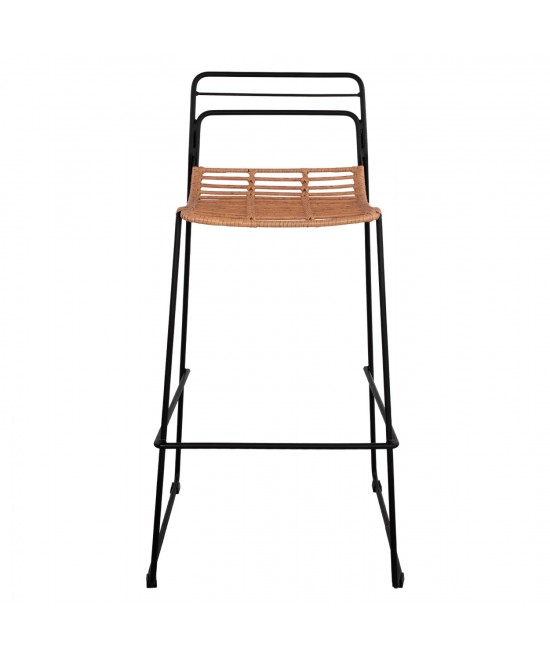 ΣΚΑΜΠΟ ΜΕΤΑΛΛΙΚΟ ALLEGRA HM5642 ΜΕ WICKER ΣΕ ΜΠΕΖ ΑΠΟΧΡΩΣΗ 48x53x100 εκ.