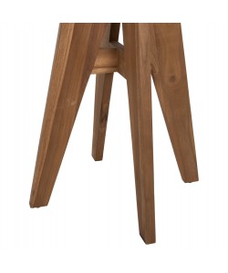 ΤΡΑΠΕΖΙ ΣΤΡΟΓΓΥΛΟ LEO HM9859.11 ΜΑΣΙΦ ΞΥΛΟ ΤΕΑΚ ΣΕ ΦΥΣΙΚΟ Φ60x75Υεκ.