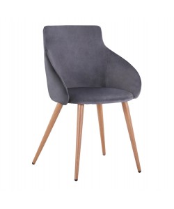 ΠΟΛΥΘΡΟΝΑΚΙ IVY ΒΕΛΟΥΔΟ ΓΚΡΙ ΚΑΙ ΜΕΤΑΛΛΙΚΑ ΠΟΔΙΑ HM8546.01 55x55x80Υ εκ.