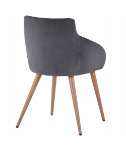 ΠΟΛΥΘΡΟΝΑΚΙ IVY ΒΕΛΟΥΔΟ ΓΚΡΙ ΚΑΙ ΜΕΤΑΛΛΙΚΑ ΠΟΔΙΑ HM8546.01 55x55x80Υ εκ.