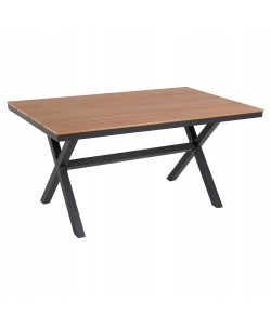 ΤΡΑΠΕΖΙ ΑΛΟΥΜΙΝΙΟΥ ΟΡΘΟΓΩΝΙΟ TAWNEE HM6037.01 ΑΝΘΡΑΚΙ-POLYWOOD ΦΥΣΙΚΟ 150x89,5x73Υ