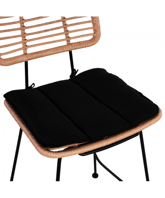 ΣΚΑΜΠΟ ΜΕΣΑΙΟΥ ΥΨΟΥΣ ALLEGRA HM5644 ΜΕΤΑΛΛΙΚΟ ΜΕ WICKER ΣΕ ΜΠΕΖ ΑΠΟΧΡΩΣΗ 55x56x107 εκ.