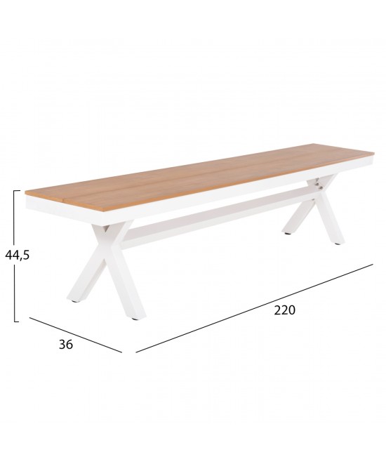 ΠΑΓΚΑΚΙ ΑΛΟΥΜΙΝΙΟΥ TAWNEE HM6040.02 ΛΕΥΚΟ-POLYWOOD ΚΑΘΙΣΜΑ ΦΥΣΙΚΟ 220x36x44,5Υεκ. ΠΑΓΚΑΚΙ ΑΛΟΥΜΙΝΙΟΥ TAWNEE HM6040.02 ΛΕΥΚΟ-POLYWOOD ΚΑΘΙΣΜΑ ΦΥΣΙΚΟ 220x36x44,5Υεκ.