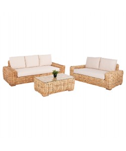 ΣΕΤ ΣΑΛΟΝΙ ΕΞ.ΧΩΡΟΥ TROPEL HM11941 3ΤΜΧ ΦΥΣΙΚΟ RATTAN-ΛΕΥΚΑ ΜΑΞΙΛΑΡΙΑ